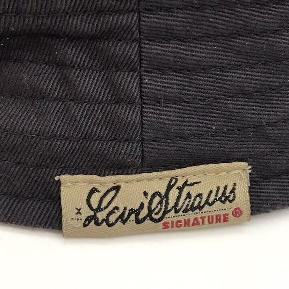 Levi Strauss Signature Reversible Khaki & Navy Bucket Hat OSFM Fishing Beach Cap - Picture 12 of 12